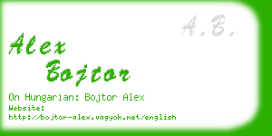 alex bojtor business card